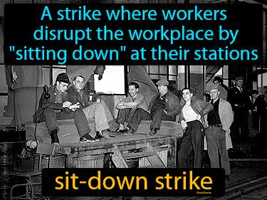 sit-down strike Simple Definition