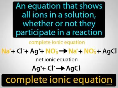 complete ionic equation Simple Definition