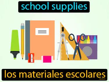 los materiales escolares Simple Definition