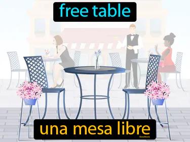 una mesa libre Simple Definition